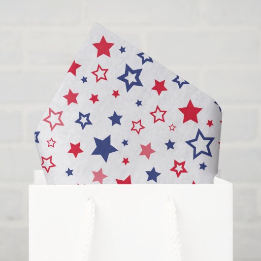 Papier Mousseline Étoiles patriotiques (Sac cadeau)