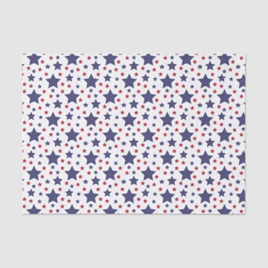 Papier Mousseline Étoiles Rouges Blanches Et Bleues (Recto)