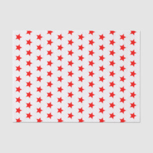 Papier Mousseline Etoiles rouges blanches et rayures grises Motif mo