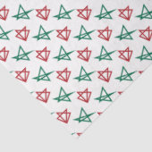 Papier Mousseline Étoiles rouges et vertes modernes Noël (Détail)