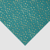 Papier Mousseline Étoiles sarcelles et or (Détail)