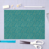 Papier Mousseline Étoiles sarcelles et or (Artisanat)