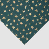Papier Mousseline Étoiles turquoises et d'or (Détail)