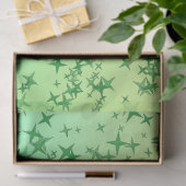 Papier Mousseline Étoiles Vertes (Cadeau)
