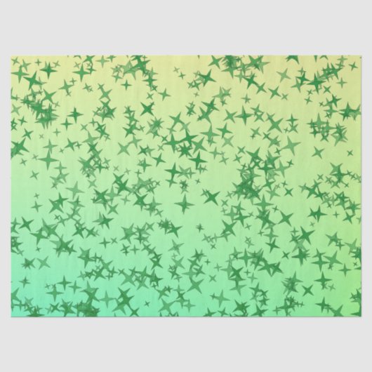 Papier Mousseline Étoiles Vertes (Recto)