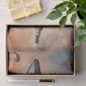 Papier Mousseline Etonnant baleine imaginaire avec papillon et roche (Cadeau)