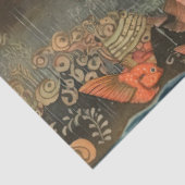 Papier Mousseline Etrange Femme Filles Sous La Mer Collage Découpage (Détail)