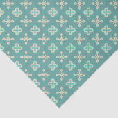 Papier Mousseline Etrangère Occidentale Dusty Turquoise Cream Aqua G (Détail)
