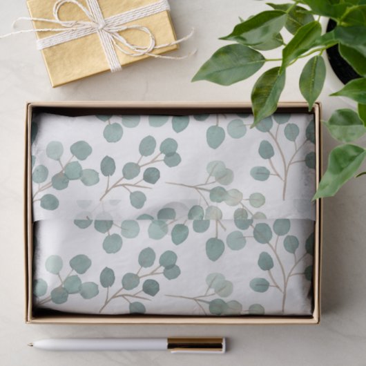 Papier Mousseline Eucalyptus (Cadeau)