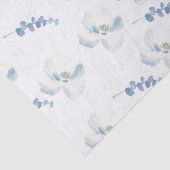 Papier Mousseline Eucalyptus bleu blanc (Détail)