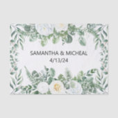 Papier Mousseline Eucalyptus mariage Aquarelle florale blanche (Recto)