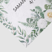 Papier Mousseline Eucalyptus mariage Aquarelle florale blanche (Détail)