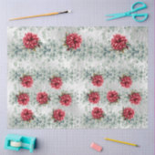 Papier Mousseline Eucalyptus & Red Flowers on  Faux Foil Decoupage  (Artisanat)