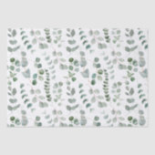 Papier Mousseline Eucalyptus Vert Feuille motif floral (Recto)