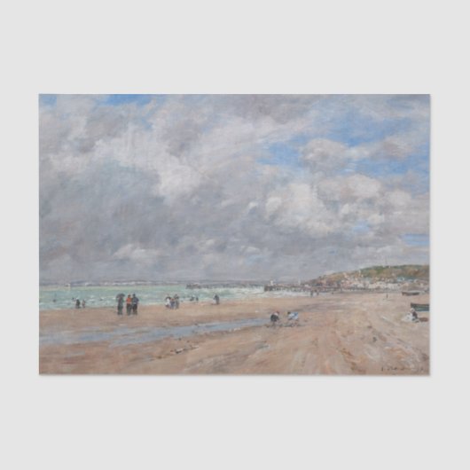 Papier Mousseline Eugene Boudin - La plage de Deauville (Recto)
