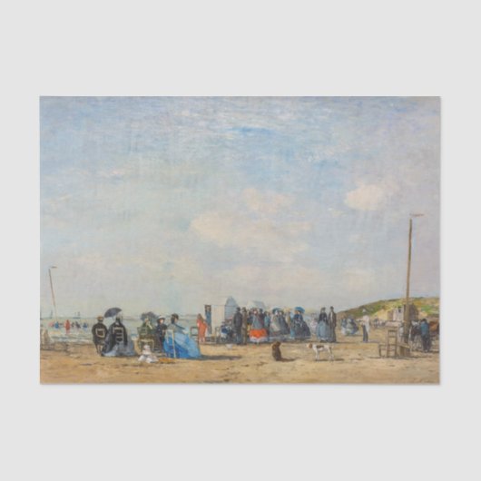 Papier Mousseline Eugene Boudin - Rassemblement sur la plage (Recto)
