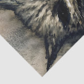 Papier Mousseline Evil Chat souriant Aquarelle Artwork (Détail)