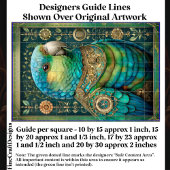 Papier Mousseline Exotic Steampunk Blue Green Parrot DX7R Decoupage