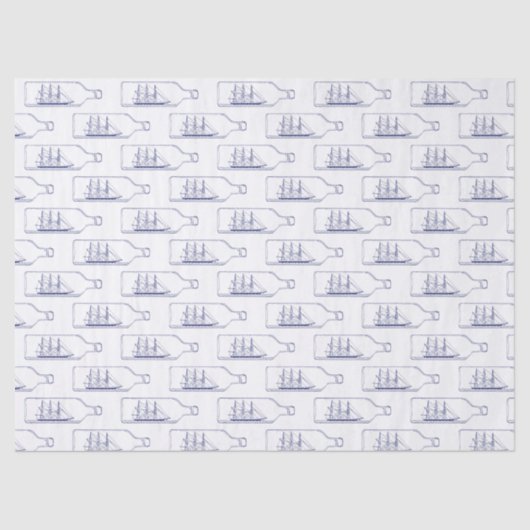 Papier Mousseline Expédier dans une bouteille bleue (Recto)