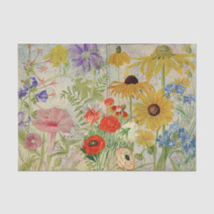 Papier Mousseline Explosion de Fleurs sauvages colorés