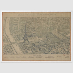 Papier Mousseline Exposition Découpage Tour Eiffel vintage