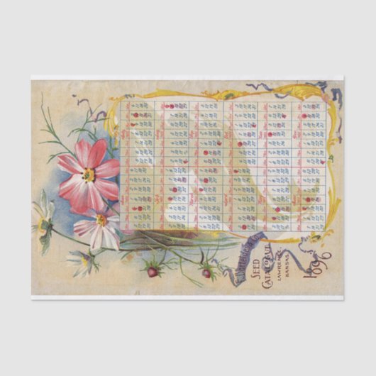 Papier Mousseline F. Barteldes & Co 1896 Catalogue des semences (Recto)