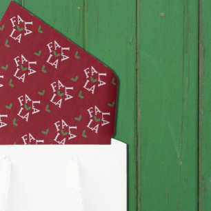 Papier Mousseline Fa La La Festive Holly Christmas