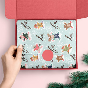 Papier Mousseline Fa La La Snow Angel Bois Animaux Plaisir Hiver