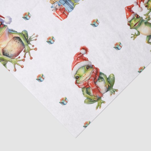 Papier Mousseline Fabuleux grenouilles Noël en blanc (Détail)