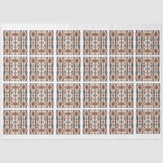 Papier Mousseline Fabulous Fall et Blue Tile Decoupage (Recto)