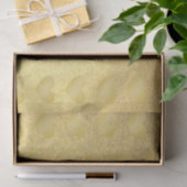 Papier Mousseline Faint Golden Hearts on Darker Gold Background (Cadeau)