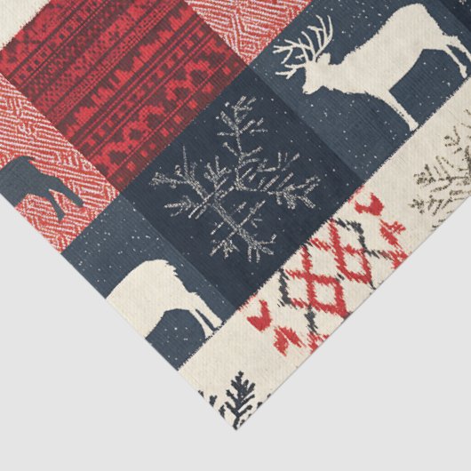 Papier Mousseline Fair Isle Patchwork | Reindeer (Détail)