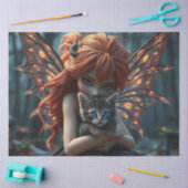 Papier Mousseline Fairy and her Cat (Artisanat)