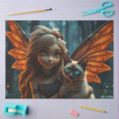 Papier Mousseline Fairy and her Cat (Artisanat)