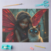 Papier Mousseline Fairy and her Cat (Artisanat)
