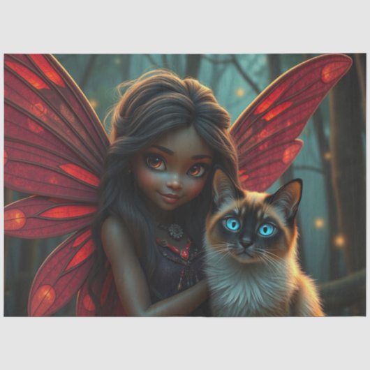 Papier Mousseline Fairy and her Cat (Recto)