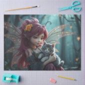 Papier Mousseline Fairy and her Cat, (Artisanat)