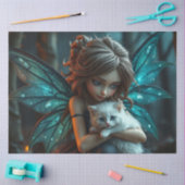 Papier Mousseline Fairy and her Cat (Artisanat)