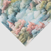 Papier Mousseline Fairytale in Fairyland Châteaux Pastel Pink Blue (Détail)