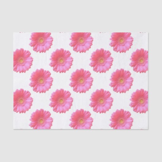 Papier Mousseline Faisée de gerbera rose (Recto)