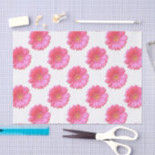 Papier Mousseline Faisée de gerbera rose (Artisanat)