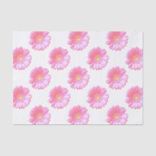 Papier Mousseline Faisée de gerbera rose pâle (Recto)