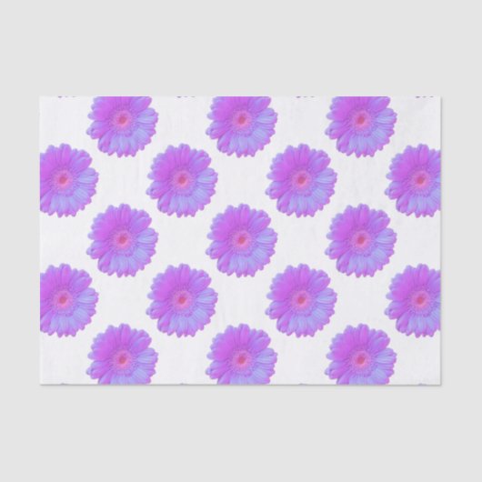 Papier Mousseline Faisée de gerbera violette (Recto)