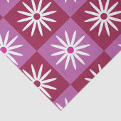 Papier Mousseline Faisière blanche sur les damiers rouges et roses (Détail)