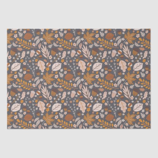 Papier Mousseline Fall Leaves, le motif de la nuit d'automne (Recto)