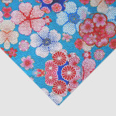 Papier Mousseline Falln Blue Cascading Floral Chirimen (Détail)
