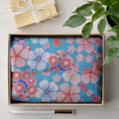 Papier Mousseline Falln Blue Cascading Floral Chirimen (Cadeau)