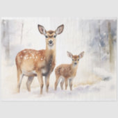 Papier Mousseline Famille de cerfs en papier découpage de neige 3 (Recto)