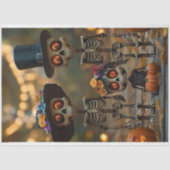 Papier Mousseline Famille de squelettes de découpage (Recto)