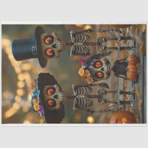 Papier Mousseline Famille de squelettes de découpage